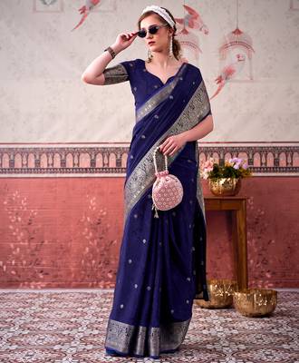  chinon self print saree with zari woven design 4