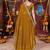 Designer yellow heavy embroidered silk blend party wear saree with blouse