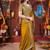 Designer yellow heavy embroidered silk blend party wear saree with blouse