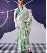 Graceful satin silk floral printed saree
