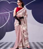 Graceful satin silk floral printed saree