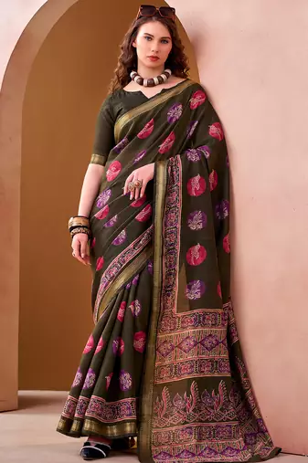  chanderi fabric printed saree
