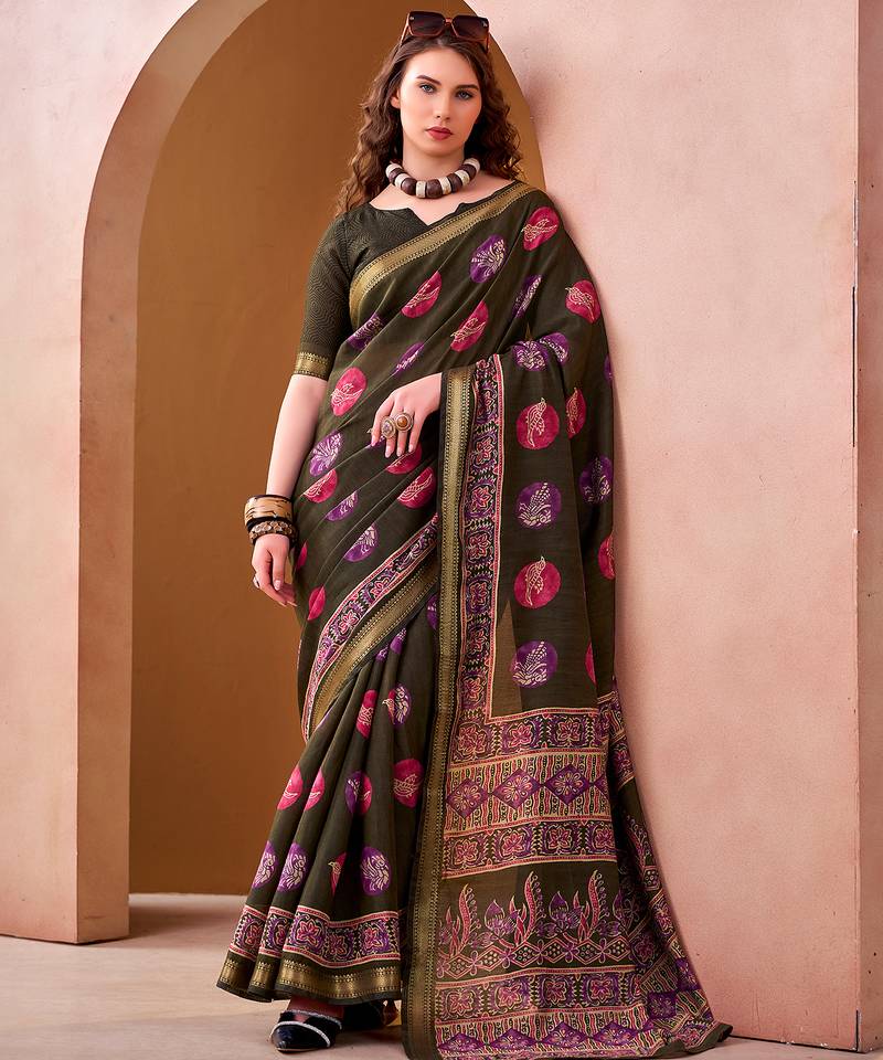  chanderi fabric printed saree
