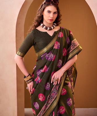  chanderi fabric printed saree 2
