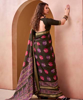  chanderi fabric printed saree 3
