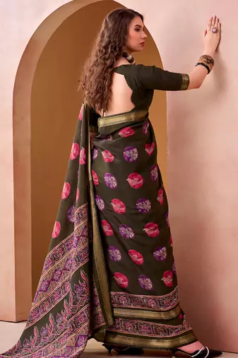  chanderi fabric printed saree