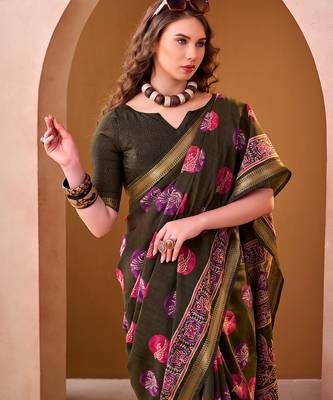  chanderi fabric printed saree 4