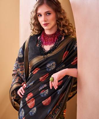  chanderi fabric printed saree 2