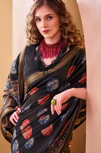  chanderi fabric printed saree