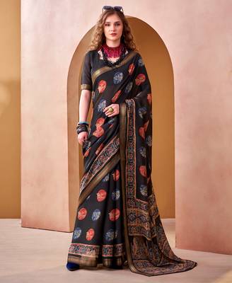  chanderi fabric printed saree 4