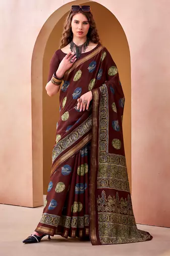  chanderi fabric printed saree