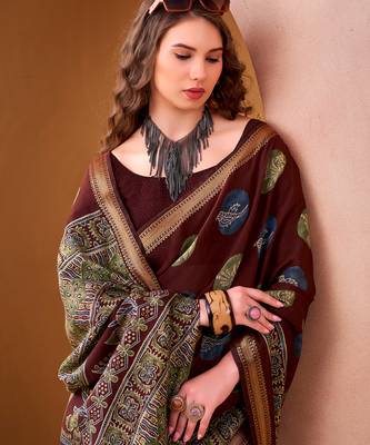  chanderi fabric printed saree 2