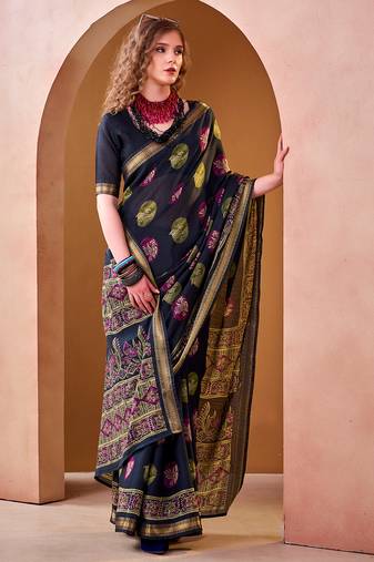  chanderi fabric printed saree