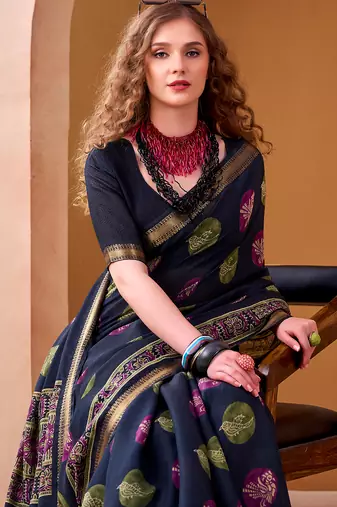  chanderi fabric printed saree