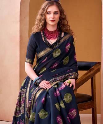  chanderi fabric printed saree 4