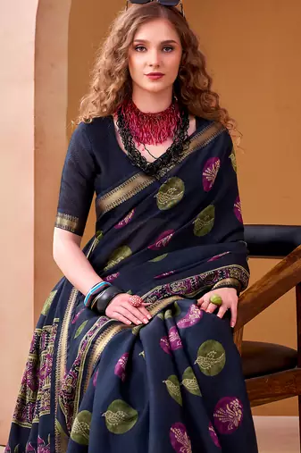  chanderi fabric printed saree