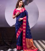  poly cotton saree with rich zari detailing