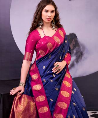  poly cotton saree with rich zari detailing 2