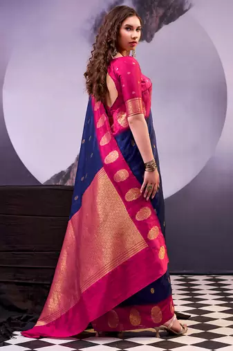  poly cotton saree with rich zari detailing