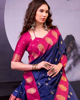  poly cotton saree with rich zari detailing 4
