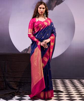  poly cotton saree with rich zari detailing 5