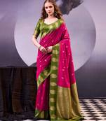  poly cotton saree with rich zari detailing