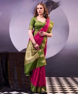  poly cotton saree with rich zari detailing 4
