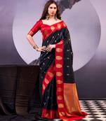  poly cotton saree with rich zari detailing