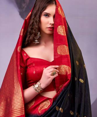  poly cotton saree with rich zari detailing 3