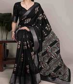  banarasi saree with silver zari work & blouse piece