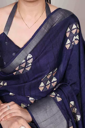  banarasi saree with silver zari work & blouse piece