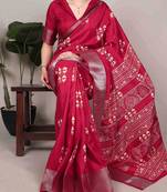  banarasi saree with silver zari work & blouse piece