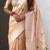 Peach with multicolor accents  woven zari floral motifs work paithani style saree  with blouse piece
