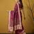Purple with multicolor accents  woven zari small buti & floral border work  silk blend