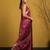 Purple with multicolor accents  woven zari small buti & floral border work  silk blend