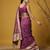 Wine with multicolor accents  woven zari small buti & floral border work  silk blend  