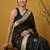 Black with multicolor accents  woven zari small buti & floral border work  silk blend  
