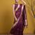 Wine with multicolor accents  woven zari small buti & floral border work  silk blend  