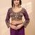 Dark Plum Color Embroidered,Thread & Beads Work Work Faux Georgette Ready To Wear Saree