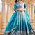 Blue Color Embroidery Sequence & Thred Work  Silk Lahenga Choli Set