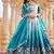 Blue Color Embroidery Sequence & Thred Work  Silk Lahenga Choli Set