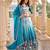 Blue Color Embroidery Sequence & Thred Work  Silk Lahenga Choli Set