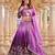 Lavender Color Embroidery Sequence & Thred Work  Silk Lahenga Choli Set