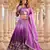 Lavender Color Embroidery Sequence & Thred Work  Silk Lahenga Choli Set