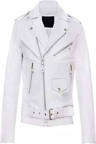 Qawach men's white pure genuine leather jacket lambskin vintage motorcycle biker