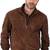 Qawach men's brown genuine leather jacket vintage bomber suede jacket