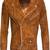 Qawach men's brown genuine suede leather jacket biker zip vintage jacket