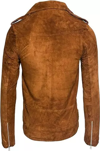 men's brown suede leather biker jacket vintage inspired look