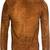 Qawach men's brown genuine suede leather jacket biker zip vintage jacket