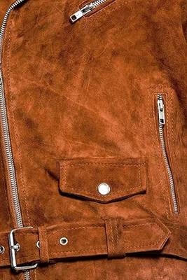 men's brown suede leather biker jacket vintage inspired look 3